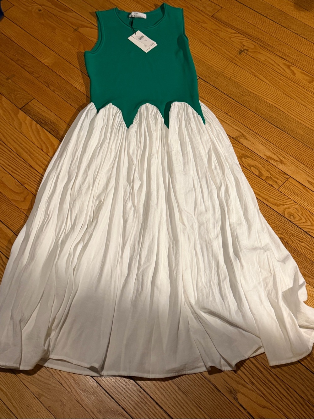 Anthropologie Emerald Green Ribbed Tank Dress - Picture 7 of 9